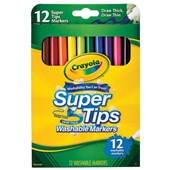 Markers Colouring Crayola 58 5012 Washable Super Tips Medium Assorted Pk12